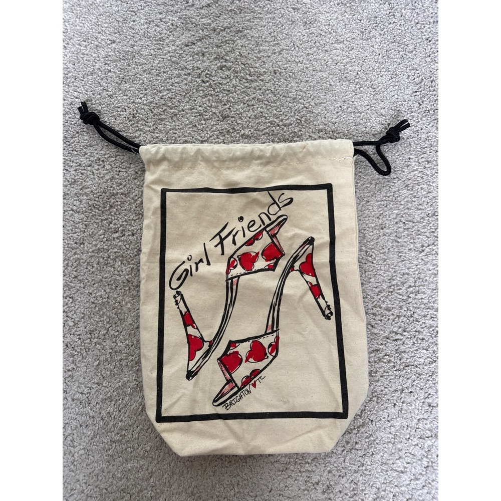 Brighton Girl Friends Tom Clancy‎ Heart Shoes Cotton Drawstring Dust Bag Pouch